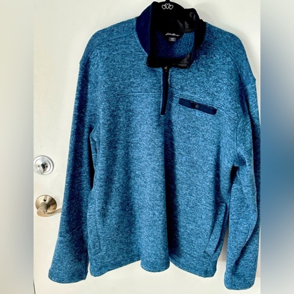 Eddie Bauer blue sweater with fleece inside. Size XL - Picture 1 of 4